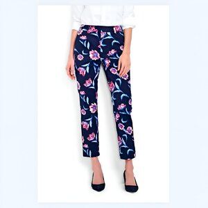 NEW 24W Land's End Women's Straight Leg Floral Cropped Pants